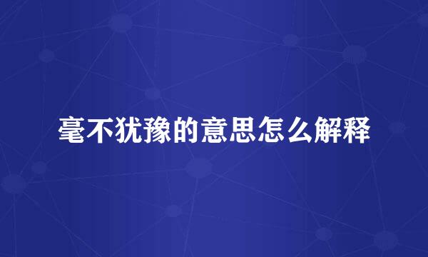 毫不犹豫的意思怎么解释