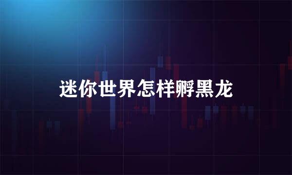 迷你世界怎样孵黑龙