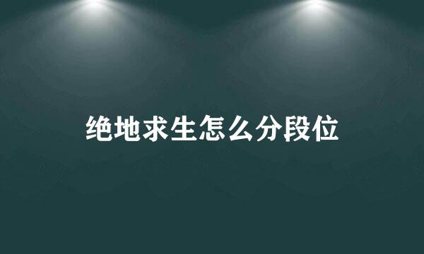 绝地求生怎么分段位