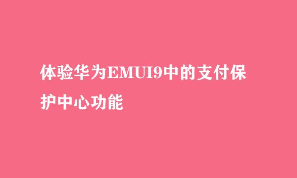 体验华为EMUI9中的支付保护中心功能