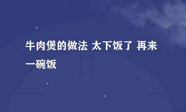 牛肉煲的做法 太下饭了 再来一碗饭