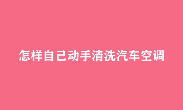 怎样自己动手清洗汽车空调