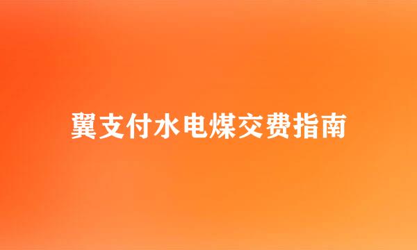 翼支付水电煤交费指南