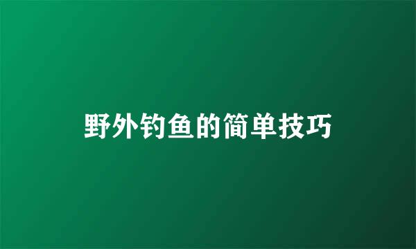 野外钓鱼的简单技巧