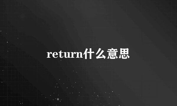 return什么意思