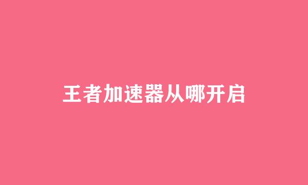 王者加速器从哪开启