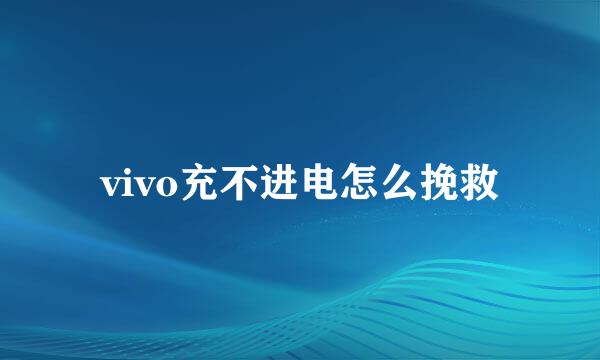 vivo充不进电怎么挽救