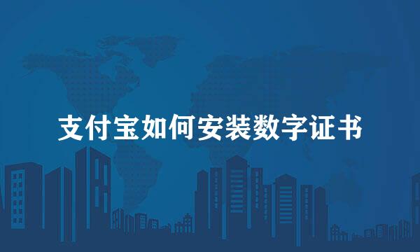 支付宝如何安装数字证书