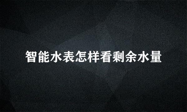 智能水表怎样看剩余水量