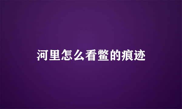 河里怎么看鳖的痕迹