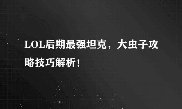 LOL后期最强坦克，大虫子攻略技巧解析！