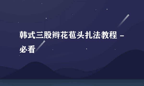 韩式三股辫花苞头扎法教程 -必看