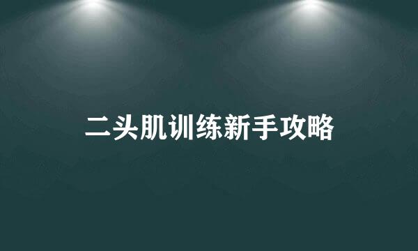 二头肌训练新手攻略
