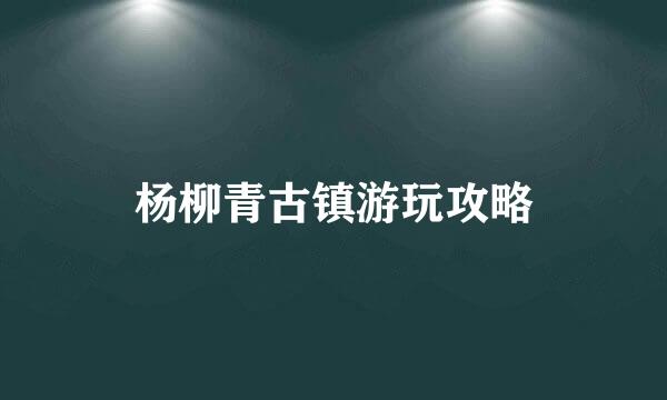 杨柳青古镇游玩攻略