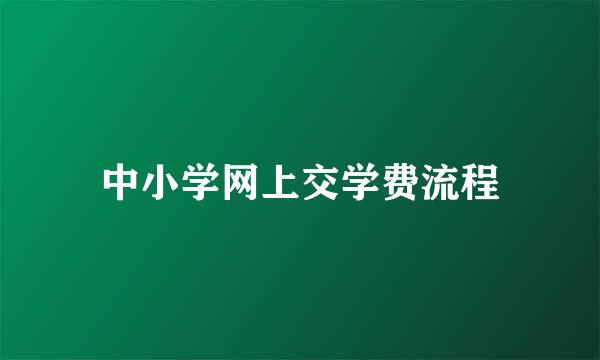 中小学网上交学费流程