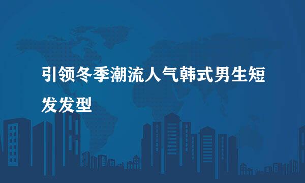 引领冬季潮流人气韩式男生短发发型