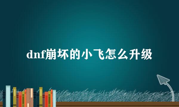 dnf崩坏的小飞怎么升级