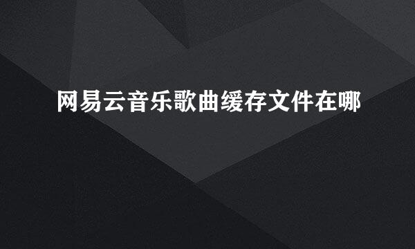 网易云音乐歌曲缓存文件在哪