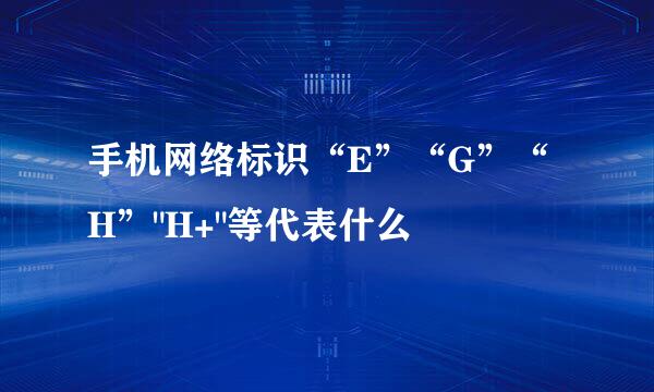 手机网络标识“E”“G”“H”
