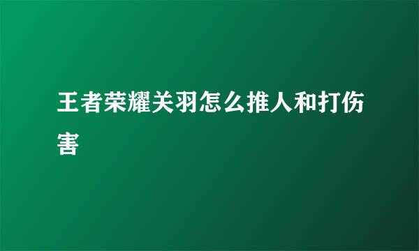王者荣耀关羽怎么推人和打伤害