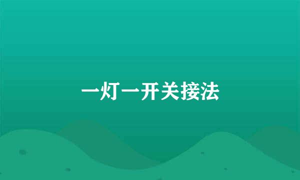 一灯一开关接法