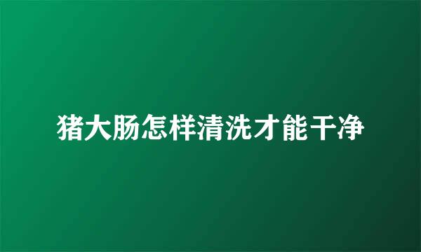 猪大肠怎样清洗才能干净