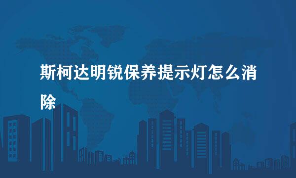 斯柯达明锐保养提示灯怎么消除