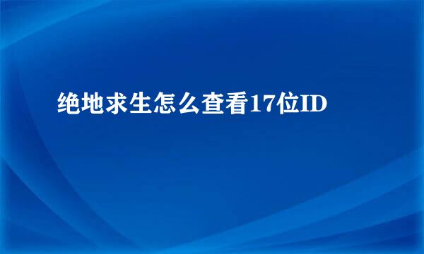 绝地求生怎么查看17位ID