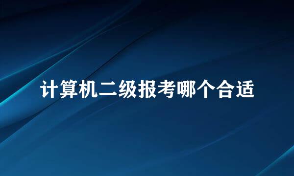 计算机二级报考哪个合适