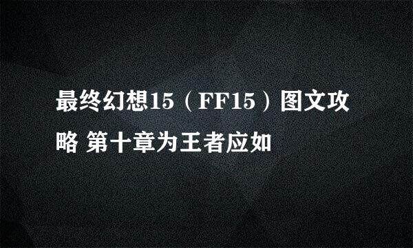最终幻想15（FF15）图文攻略 第十章为王者应如