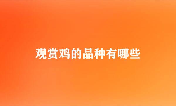 观赏鸡的品种有哪些