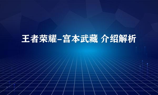 王者荣耀-宫本武藏 介绍解析