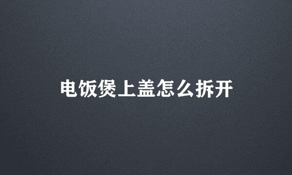 电饭煲上盖怎么拆开