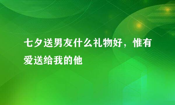 七夕送男友什么礼物好，惟有爱送给我的他