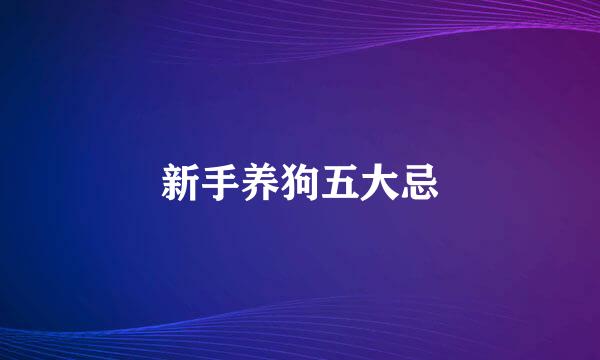 新手养狗五大忌