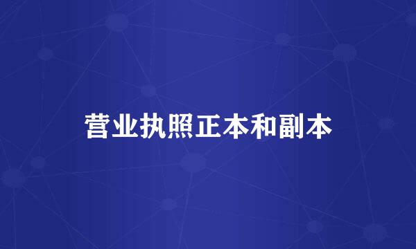 营业执照正本和副本