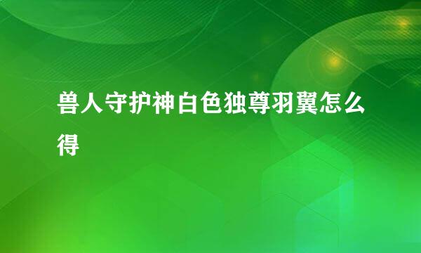 兽人守护神白色独尊羽翼怎么得