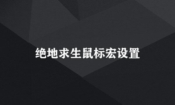 绝地求生鼠标宏设置