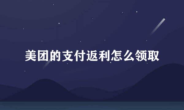 美团的支付返利怎么领取