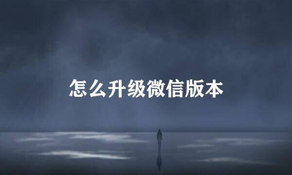 怎么升级微信版本