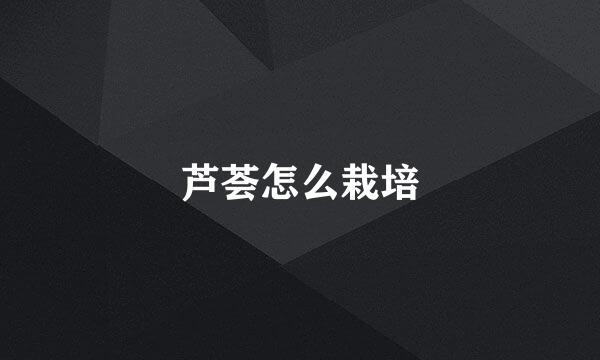 芦荟怎么栽培