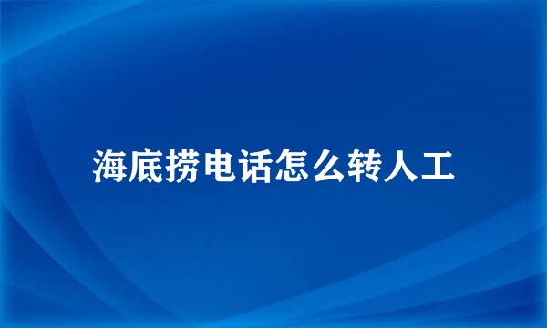 海底捞电话怎么转人工