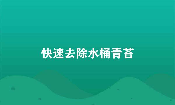 快速去除水桶青苔