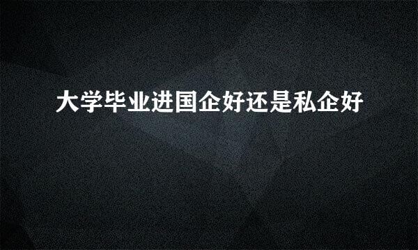 大学毕业进国企好还是私企好
