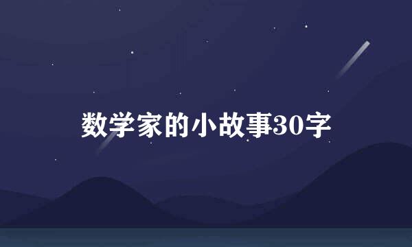 数学家的小故事30字