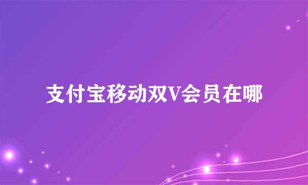 支付宝移动双V会员在哪