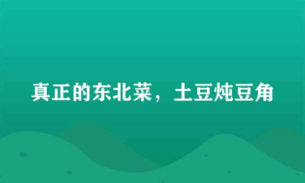 真正的东北菜，土豆炖豆角