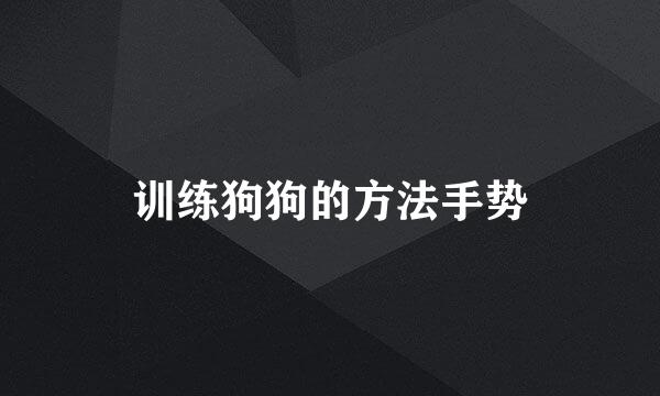 训练狗狗的方法手势