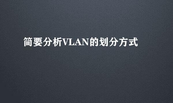 简要分析VLAN的划分方式
