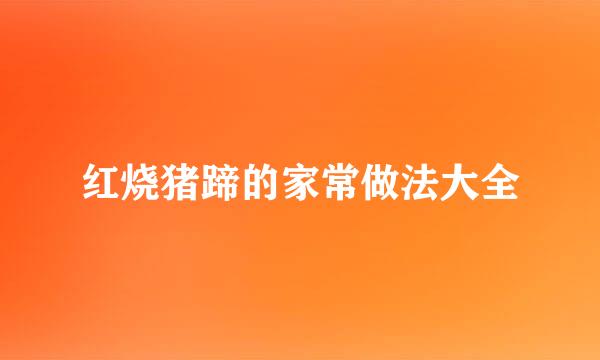 红烧猪蹄的家常做法大全